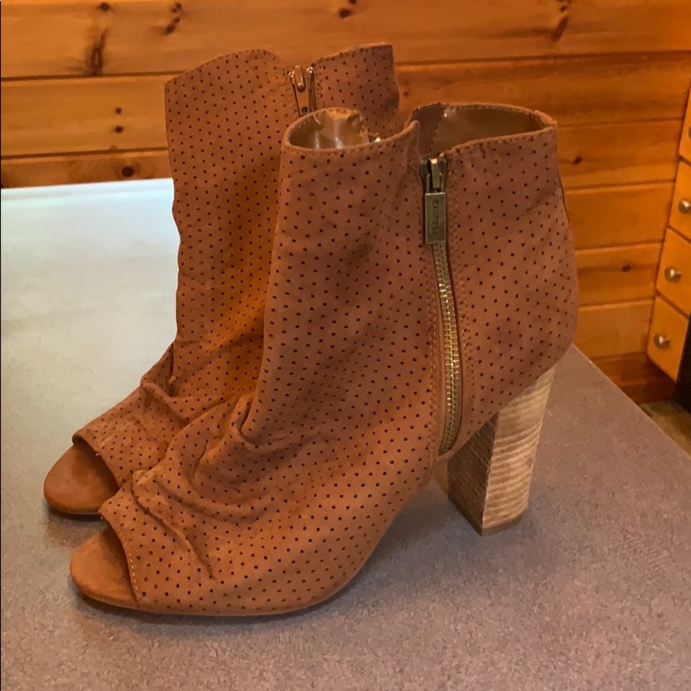 Express open toe suede booties